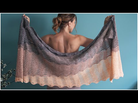 Видео: Как связать крючком красивую подводную шаль для начинающих | Простое пошаговое руководство по вяз...
