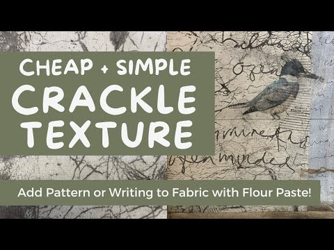 Видео: Простая и легкая текстура кракле (и надпись!) на ткани с помощью мучного клейстера