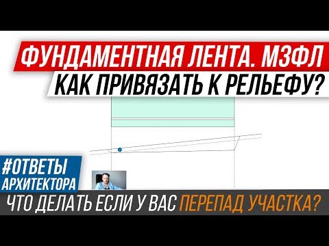 Видео: 🔔 Фундамент для дома. Ленточный фундамент. Как привязать фундамент к участку с уклоном?