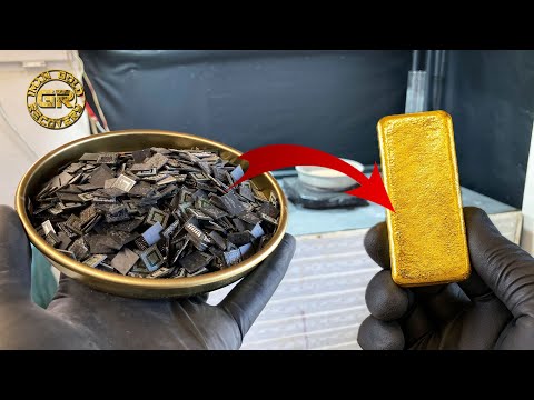 Видео: Извлечение золота из высококачественных чипов мобильных телефонов |