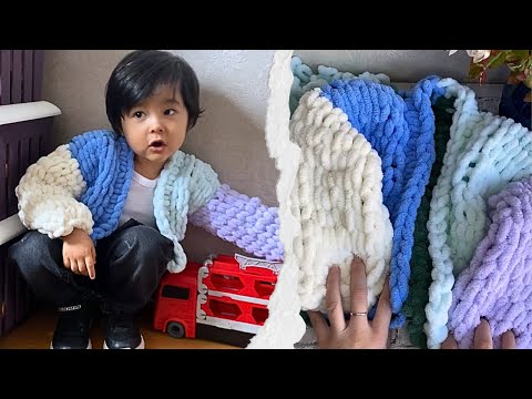 Видео: Кардиган за 2 часа из остатков пряжи! Alize Puffy 🙌🧶