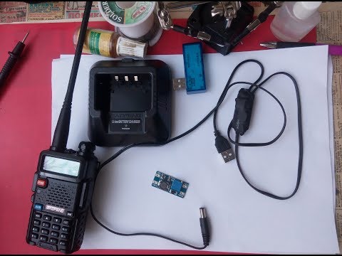 Видео: Модернизация зарядки  радиостанции Baofeng UV-5R, от Power bank  5V .