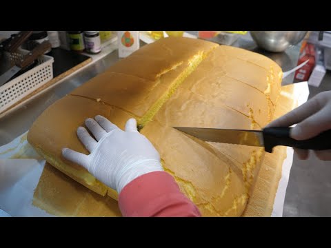 Видео: Торт Castella гигантского размера- Корейская уличная еда