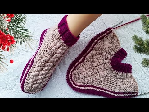 Видео: ШИКАРНЫЕ СЛЕДКИ - НОСКИ спицами!!!💥ПОДРОБНЫЙ мастер класс