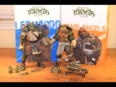 Видео: 12-дюймовые 1/6 ThreeZero ФИГУРКИ ЛЕОНАРДО И МИКЕЛАНДЖЕЛО из фильмов «Черепашки-ниндзя»!