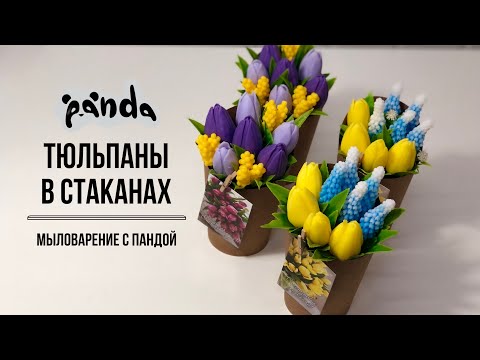 Видео: Собираем миникомпозиции с тюльпанами в стаканчиках. Мыловарение с Пандой