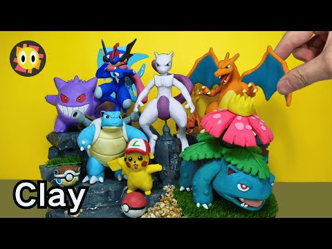 Видео: Создание покемонов: Чаризард, Грениндзя, Пикачу, Венузавр, Бластойз, Мьюту, Генгар | Глиняное иск...
