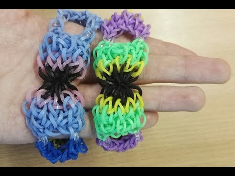 Видео: Браслет Бабочка из резинок на крючке Воздушными петлями