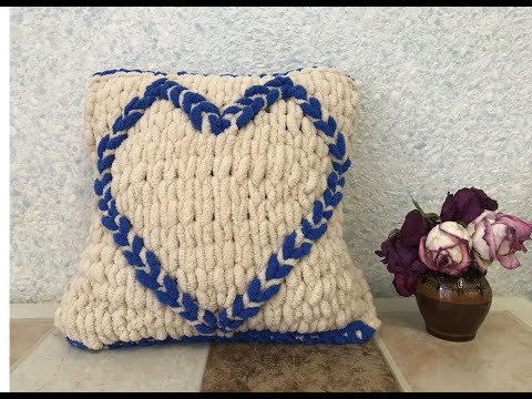 Видео: Интерьерная подушка/Вяжем руками. Подробный МК/Авторская работа