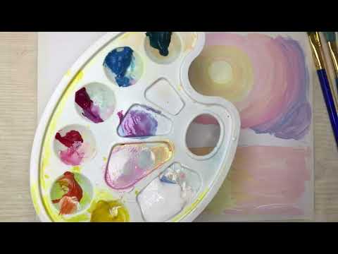 Видео: Здравствуй! Зима! Работа гуашью