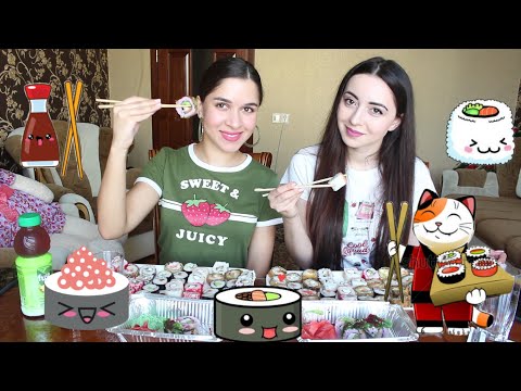 Видео: 90 СУШИ/РОЛЛОВ ЗА РАЗ/РОЗОВЫЕ СУШИ/MUKBANG С AYKA EMILLY