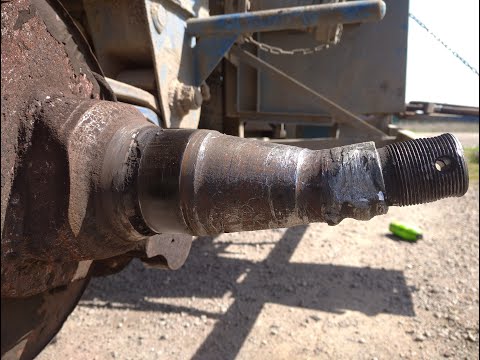 Видео: Восстановление ступичной резьбы на прицепе КамАЗа.