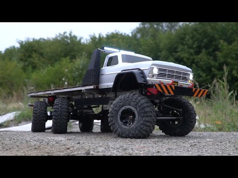 Видео: Обзор.  Самодельный полноприводный грузовик 6х6х6  Все колеса поворачивают 6WD offroad Тест-драйв RC