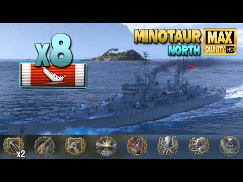 Видео: Крейсер Минотавр: Решает борьба за середину - World of Warships