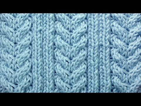 Видео: Сказочно красивый узор для шапки Шапка с косами Узор вязания спицами