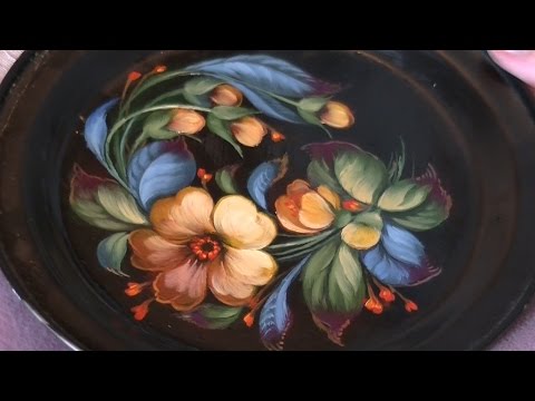 Видео: Жостовская роспись. Букет с Желтым пятилистником. Kulikova.pro