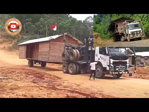 Видео: Грузовик везет дом, трактор тянет трактор — захватывающие моменты на горных дорогах!