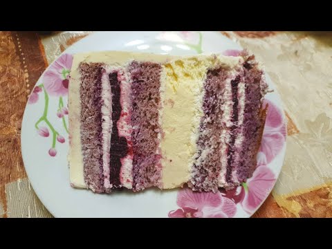 Видео: Лавандовый Торт с Чёрной Смородиной и Чизкейком на лавандовую свадьбу