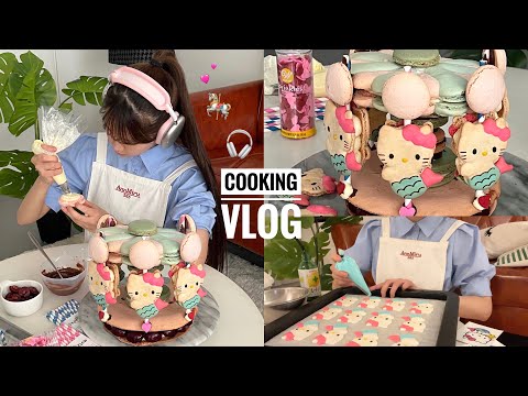 Видео: 【cooking vlog】Я сделала парк аттракционов, используя только macarons🎠🎀Праздник кондитера🏡.