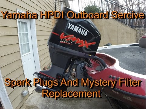 Видео: Обслуживание подвесных моторов Yamaha HPDI. Замена свечей зажигания и масляного фильтра Mystery.