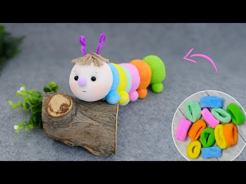 Видео: Продолжаем создавать игрушки из резинок для волос 🐛 Прелестная гусеничка легко и быстро