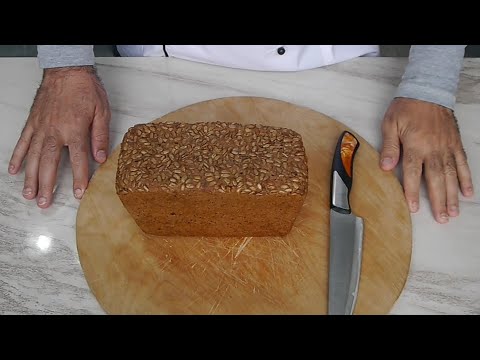Видео: Ржаной хлеб с семечками из цельнозерновой муки. На закваске.