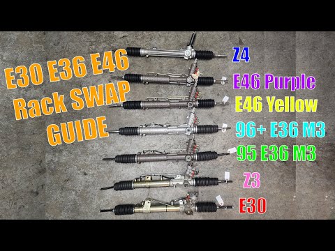 Видео: Руководство по замене рулевой рейки BMW E30 E36 E46 (рейка Z3, рейка E36 M3, фиолетовая бирка E46...