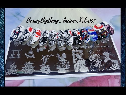 Видео: Японская графика / Стемпинг / Обзор пластины BeautyBigBang Ancient-XL-007 /AliExpress.