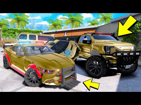 Видео: УГНАЛ КУЧУ ЗОЛОТЫХ ЧИТ ТАЧЕК И ОГРОМНЫЙ МОНСТР ТРАК У МАЖОРА ЗА 180 СЕКУНД! БИТВА ВОРОВ В ГТА 5!