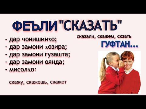 Видео: ФЕЪЛИ "САКАЗТЬ = ГУФТАН" ДАР ҶОНИШИНҲО ВА ЗАМОНҲО. ОМУЗИШИ ЗАБОНИ  РУСИ