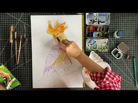 Видео: #акварель #урокакварели #урокрисования #скетч #арт #иллюстрация #мастеркласс #живопись #watercolor 