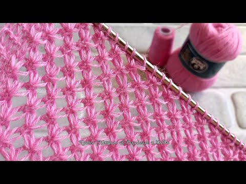 Видео: ДЛЯ ТЕХ КТО ВЯЖЕТ ИЗ ПУХА НОРКИ - ЧУДЕСНАЯ СЕТКА СПИЦАМИ
