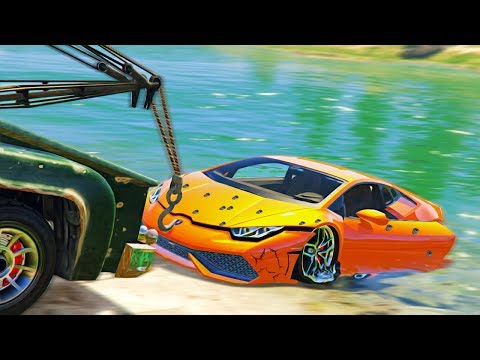 Видео: Реальная Жизнь в GTA 5 - НАШЕЛ УТОПЛЕННЫЙ LAMBORGHINI HURACAN.