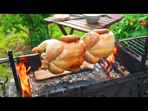 Видео: Настоящая КУРИЦА ГРИЛЬ приготовленная НА ДРОВАХ.
