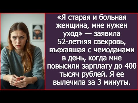 Видео: В день, когда мне повысили зарплату свекровь внезапно «заболела» и приехала с чемоданами.