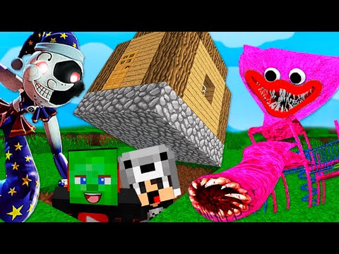 Видео: ПРЯЧУСЬ ПОД ДОМОМ ОТ ЛУНА И КИССИ ГОРКА ПОЖИРАТЕЛЬ АНИМАТРОНИК В МАЙНКРАФТ ФНАФ 9 FNAF 9 SCP