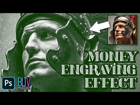 Видео: Photoshop: самый быстрый способ создать эффект гравировки бумажных ДЕНЕГ.