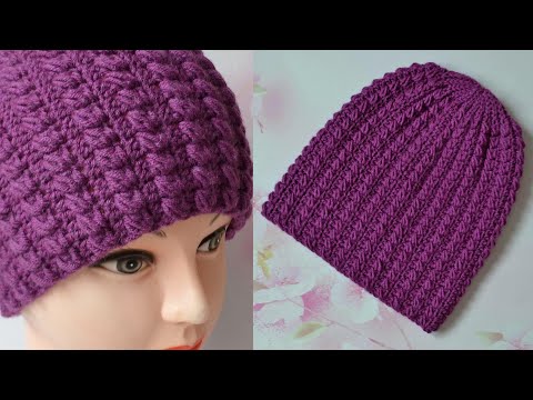 Видео: Шапка крючком. Новый узор. Мастер класс.  Hat crochet pattern