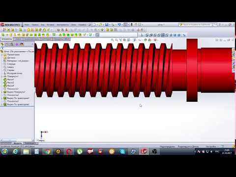 Видео: SolidWorks. Трапецеидальная резьба. Trapezoidal screw thread