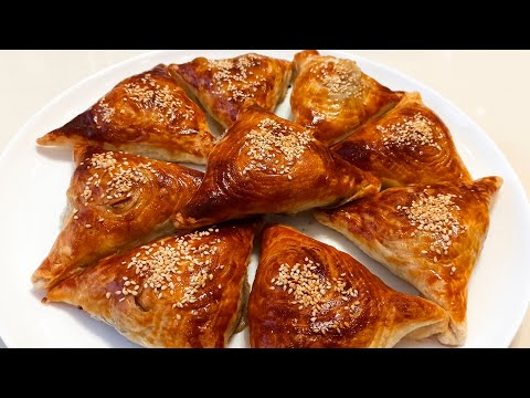 Видео: Слоеная САМСА с мясом + Рецепт настоящего слоеного теста для САМСЫ.