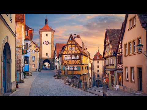 Видео: Эта прогулка ощущается как волшебная терапия 🌿 | Расслабляющая прогулка в 4K по Ротенбургу