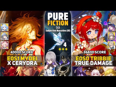 Видео: Pure Fiction 4 — E0S1 Mydei x Cerydra и E0S0 Tribbie x Jade True Damage — Honkai: Star Rail