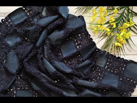 Видео: Кардиган "Jeans". Крючок + ткань. Часть 5. Обзор процесса, расход пряжи.