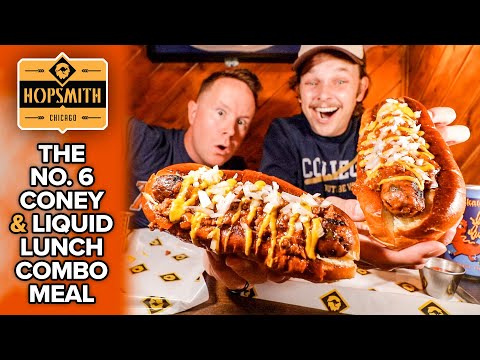 Видео: Мы заказали комбо с колбасками и пивом в таверне Hopsmith в Чикаго 🌭🍻