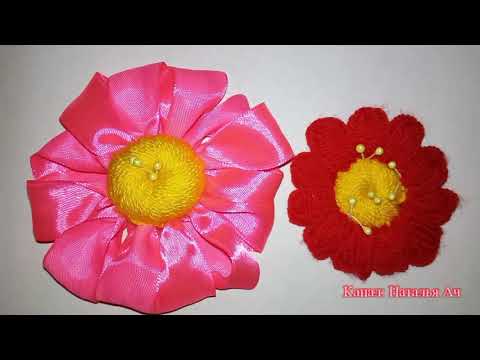 Видео: Красивый цветок крючком из пышных столбиков - Мастер-класс