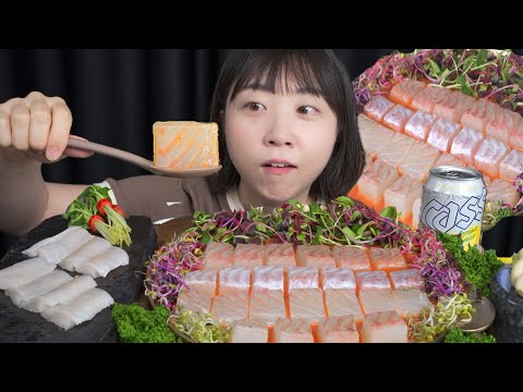 Видео: Сашими из камбалы / Mukbang eating show