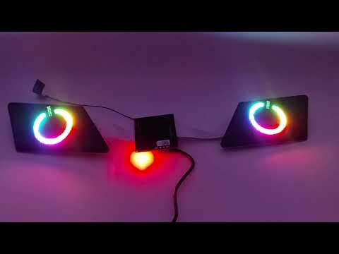 Видео: Подсветка на лобовое стекло автомобиля Глаза 10х7 Bluetooth