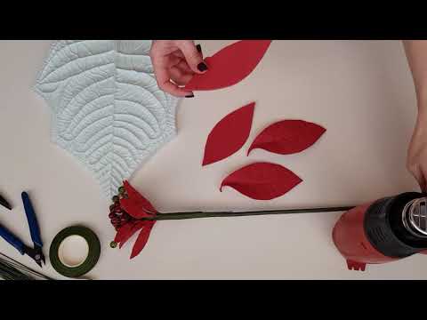 Видео: Ростовая пуансеттия из фоамирана (эва фом, изолон). Eva foam flowers