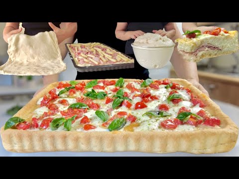 Видео: ФОКАЧЧА МЯГКАЯ 2 УРОВНЯ XXL 🍕 С начинкой внутри и снаружи 🍕
