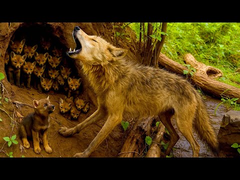 Видео: Я дал мясо курицы маме-волчице 🐺, и она привела меня к другим волкам 🐺🥰😘❤❤